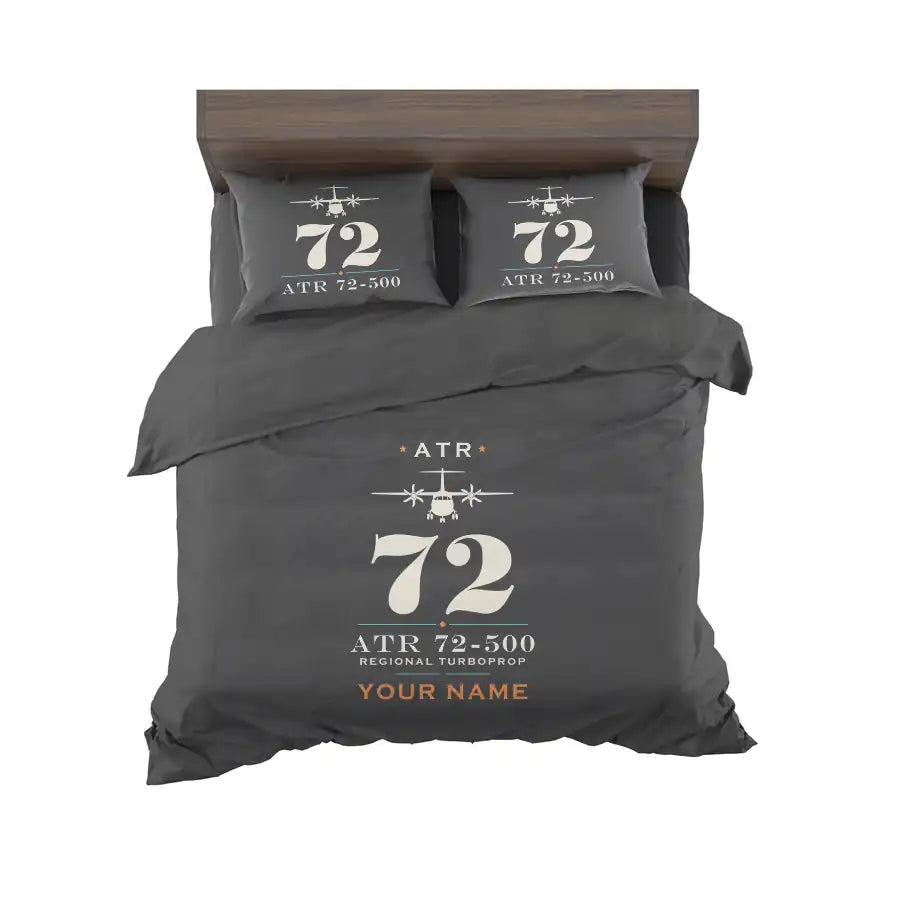 ATR 72-500 - Heritage + Name - Bedding Set - Black