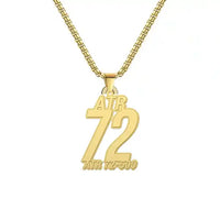 Thumbnail for ATR 72-500 - Hollow Necklace - Tag - Gold