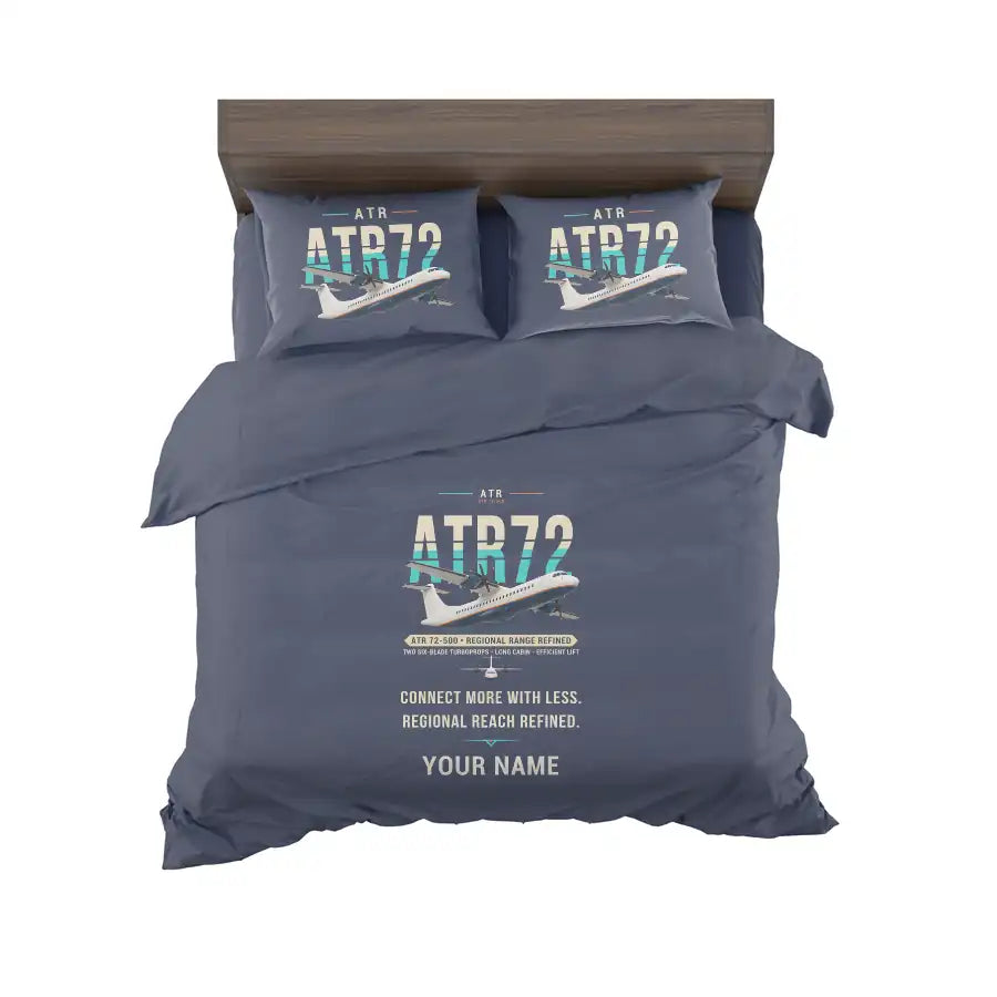 ATR 72-500 - Original + Name - Bedding Set - Navy Blue