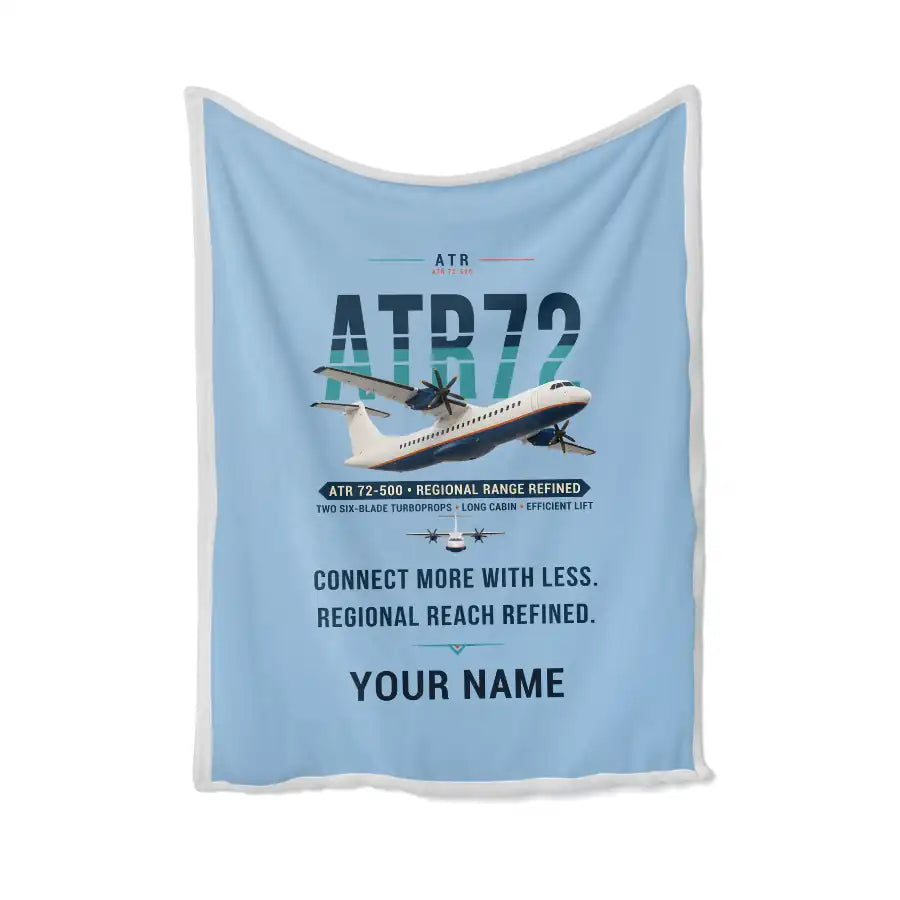 ATR 72-500 - Original + Name - Blanket - Light Blue