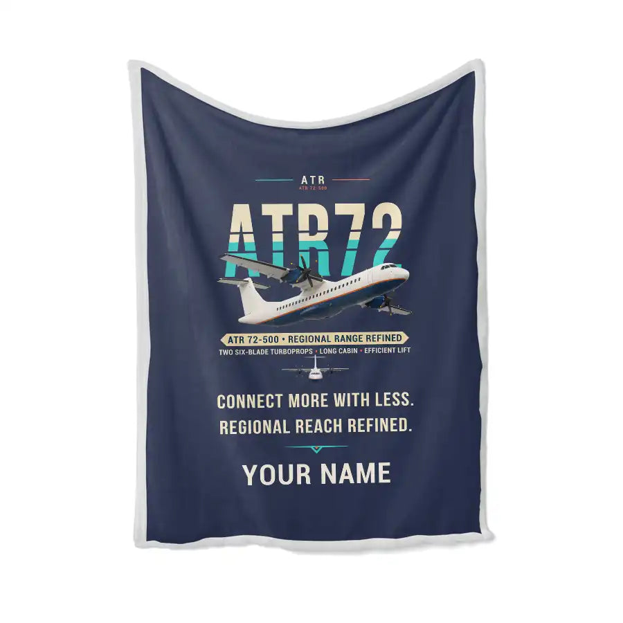 ATR 72-500 - Original + Name - Blanket - Navy Blue