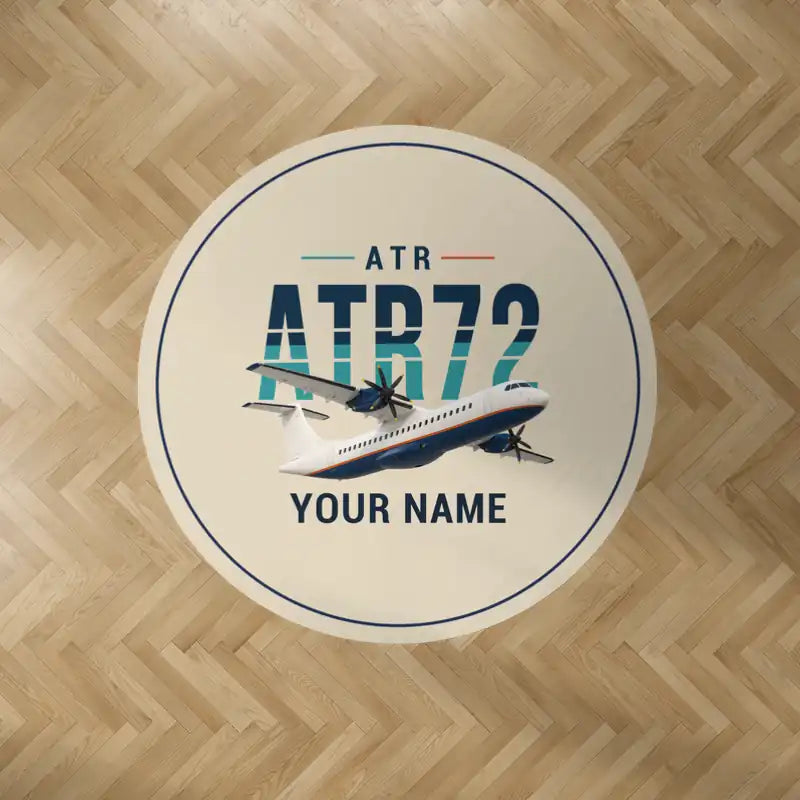 ATR 72-500 - Original + Name - Round Carpet - Beige