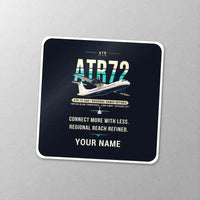 Thumbnail for ATR 72-500 - Original + Name - Square Sticker - Close-up