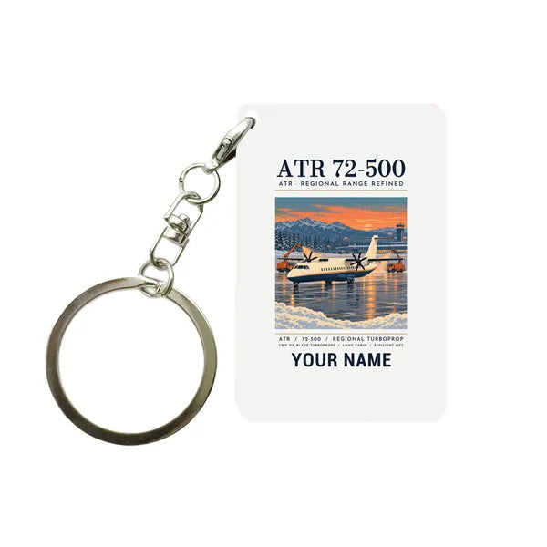 ATR 72-500 - Poster + Name - Key Chain - White