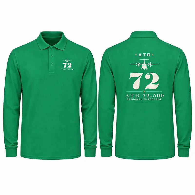 ATR 72-500 Premium Polo T-Shirts - Heritage - Long Sleeve - Green