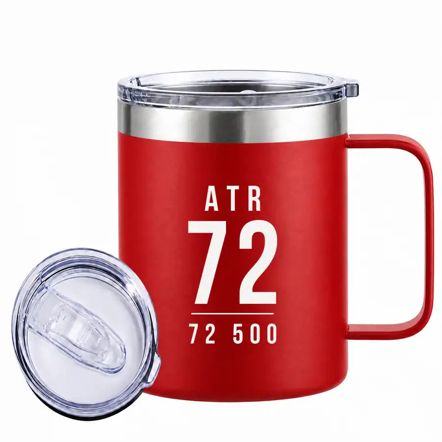ATR 72-500 - Stainless Steel Mug - Tag - Red
