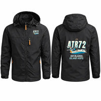 Thumbnail for ATR 72-500 Stylish Jackets - Hooded Windbreaker - Cartoon - Black