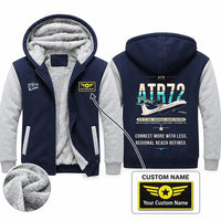 Thumbnail for ATR 72-500 Zipped Sweatshirts - Original + Name - Navy & Gray
