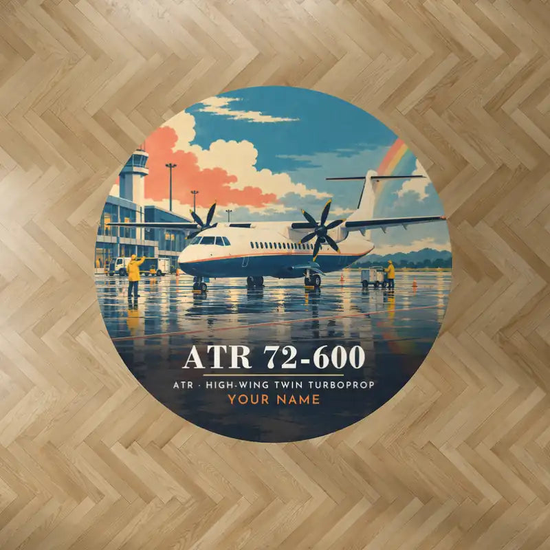 ATR 72-600 - 3D + Name - Round Carpet - Full Print