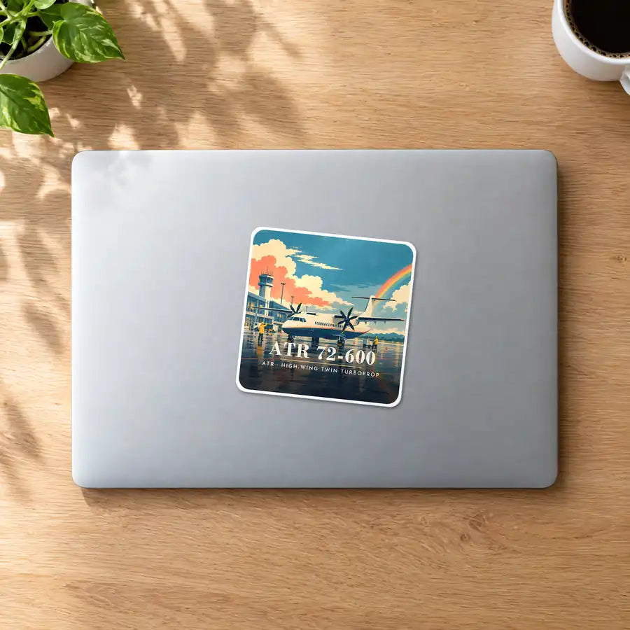 ATR 72-600 - 3D - Square Sticker - MacBook