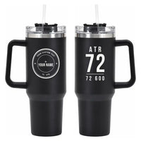 Thumbnail for ATR 72-600 - 40oz Car Mug - Tag + Name - Black
