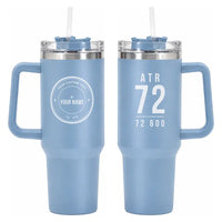 Thumbnail for ATR 72-600 - 40oz Car Mug - Tag + Name - Light Blue