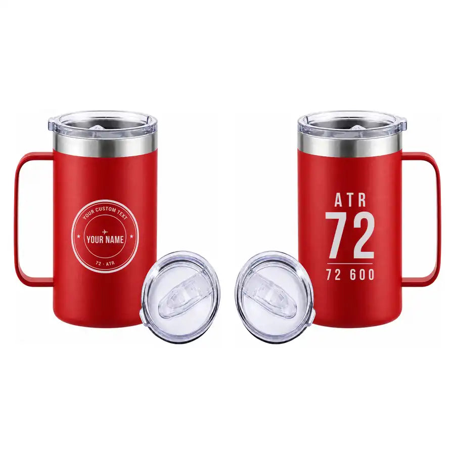 ATR 72-600 - Beverage Mug - Tag + Name - Red
