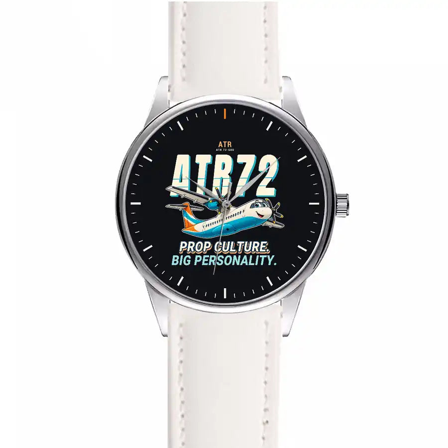 ATR 72-600 - Cartoon - Leather Strap - White Leather Strap