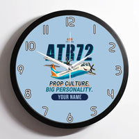 Thumbnail for ATR 72-600 - Cartoon + Name - Framed - Light Blue