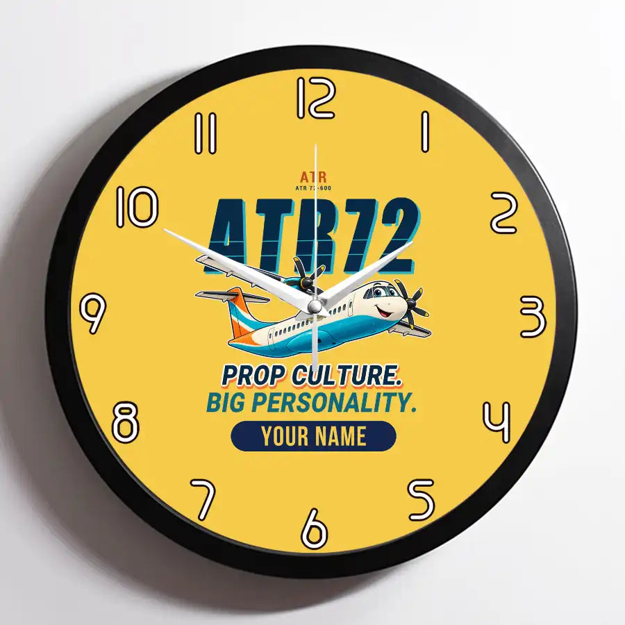 ATR 72-600 - Cartoon + Name - Framed - Yellow