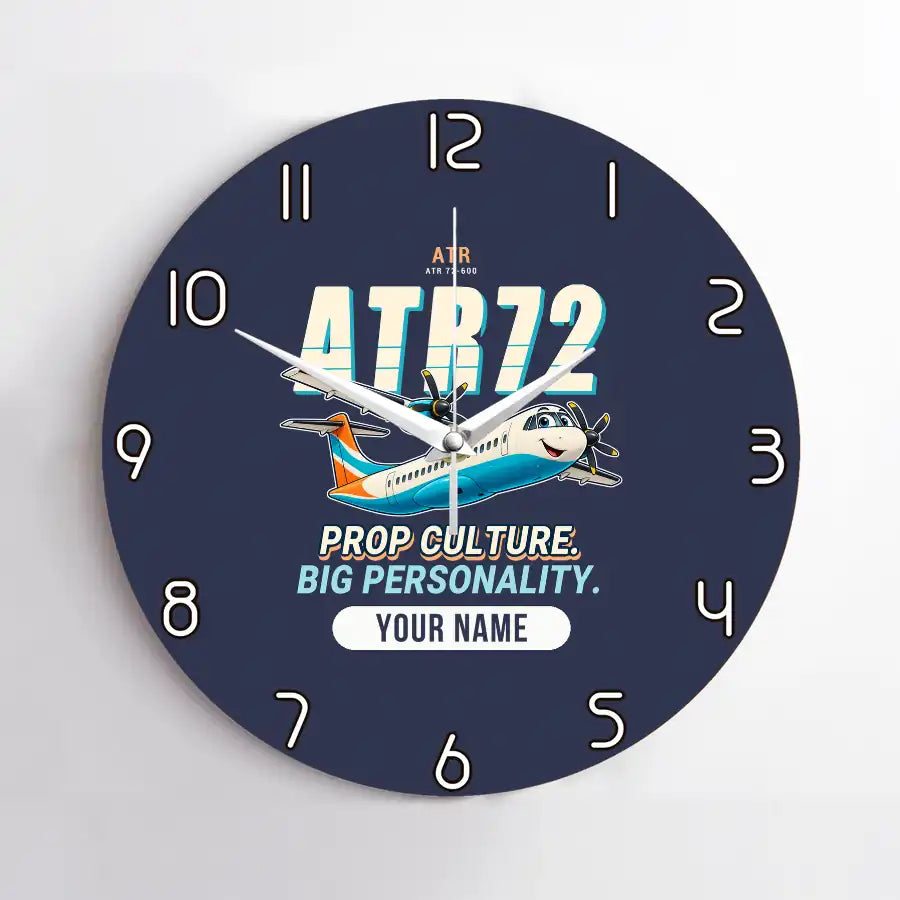 ATR 72-600 - Cartoon + Name - No Frame - Navy Blue