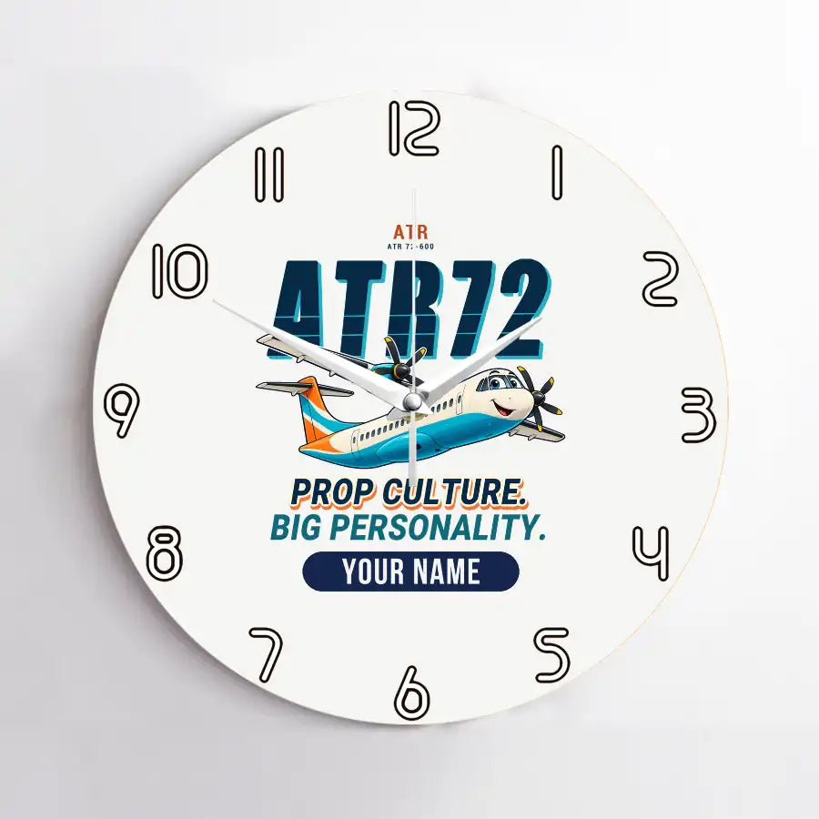 ATR 72-600 - Cartoon + Name - No Frame - White