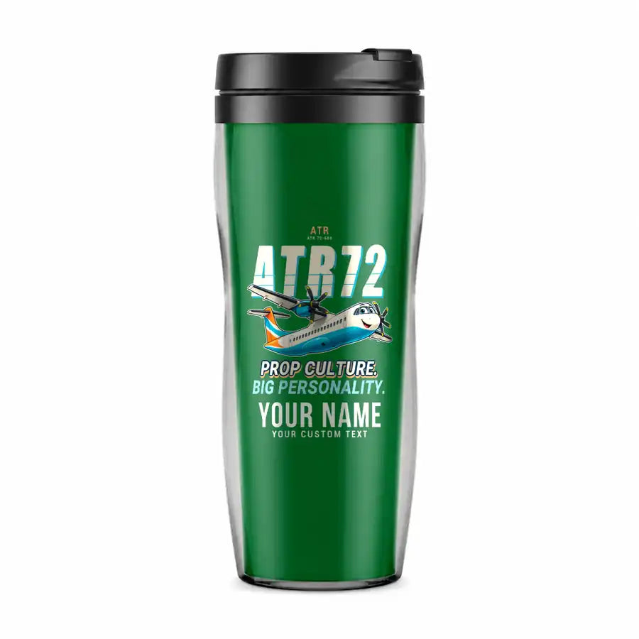 ATR 72-600 - Cartoon + Name - Plastic (No Holder) - Green