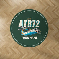 Thumbnail for ATR 72-600 - Cartoon + Name - Round Carpet - Dark Green