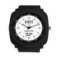 Thumbnail for ATR 72-600 - Classic - White + Name - Rubber Strap - Black