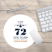 Thumbnail for ATR 72-600 - Heritage + Name - Round Mouse Pad - White