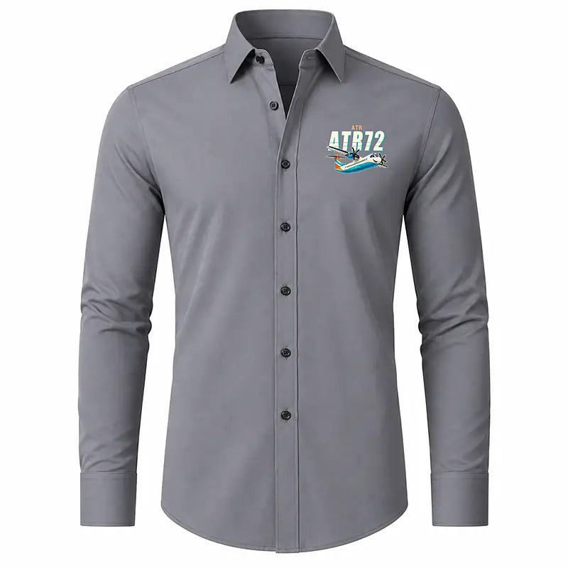ATR 72-600 - Long Sleeve Shirt - Cartoon - Gray