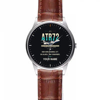 Thumbnail for ATR 72-600 - Original + Name - Leather Strap - Striped Brown Leather Strap