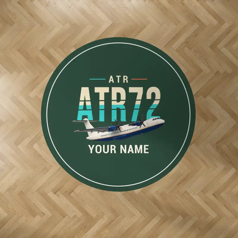 ATR 72-600 - Original + Name - Round Carpet - Dark Green