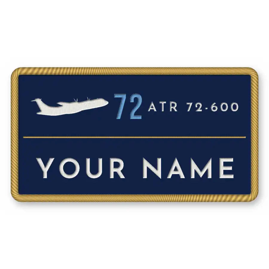 ATR 72-600 Patches - Rectangle + Name - Navy Sky