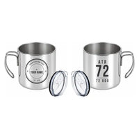 Thumbnail for ATR 72-600 - Portable Mug - Tag + Name - Silver