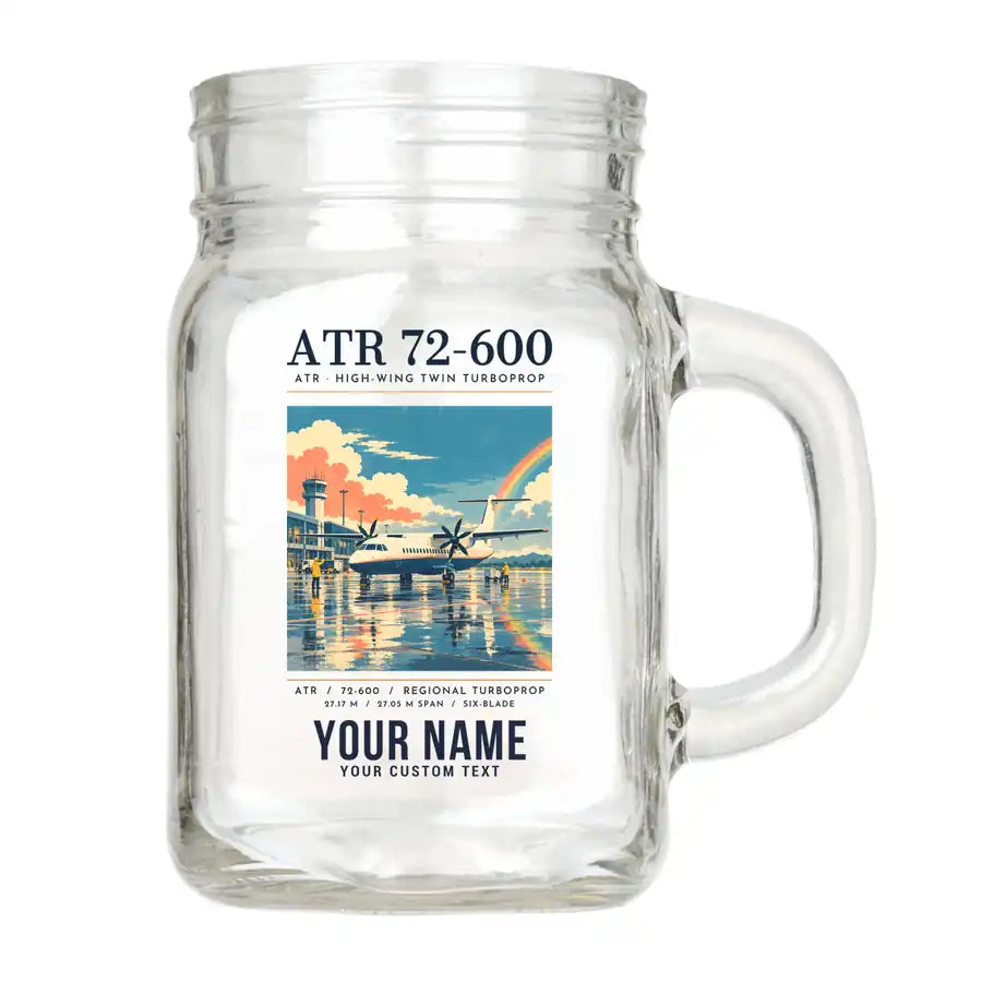 ATR 72-600 - Poster + Name - Cocktail Glass (Mason Jar)
