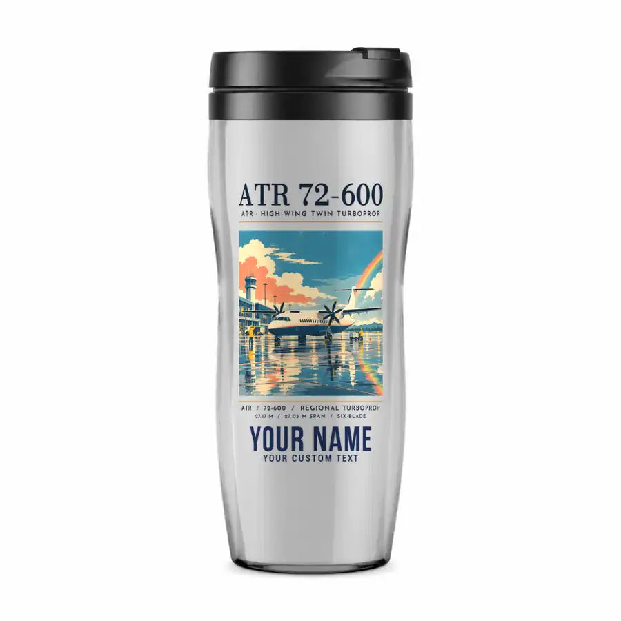 ATR 72-600 - Poster + Name - Plastic (No Holder) - Light Gray