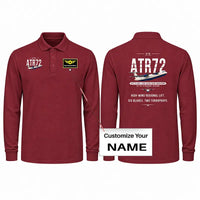 Thumbnail for ATR 72-600 Premium Polo T-Shirts - Original + Name - Long Sleeve - Dark Red