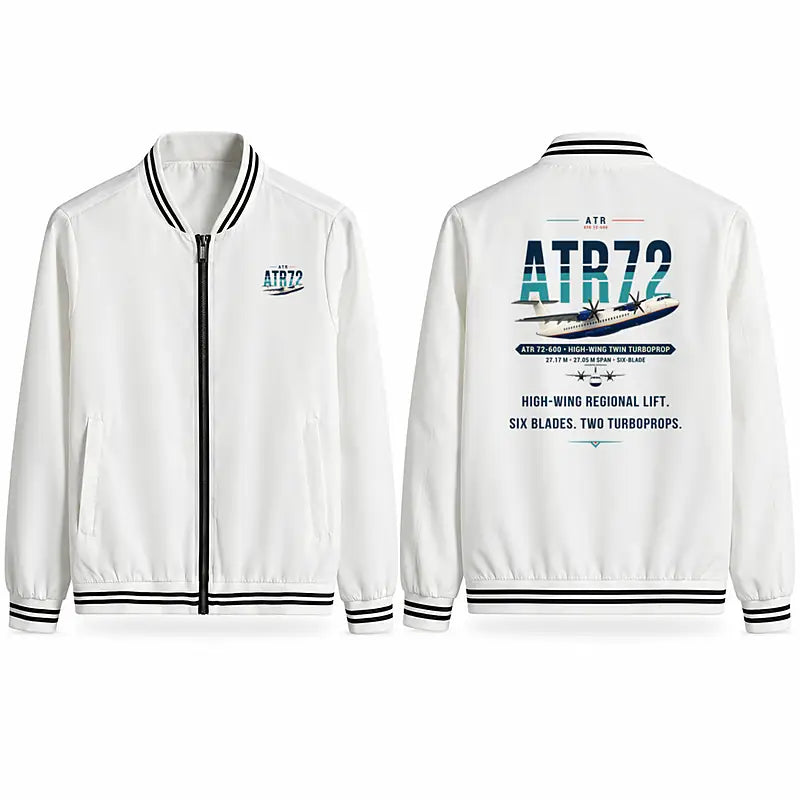 ATR 72-600 Stylish Jackets - Baseball Collar - Original - White