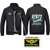 Thumbnail for ATR 72-600 Stylish Jackets - Stand Collar - Cartoon + Name - Black