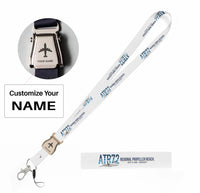 Thumbnail for ATR 72-600 seat belt lanyard - white with name
