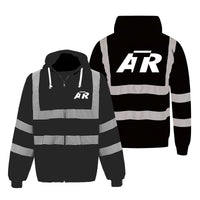 Thumbnail for ATR & Text Designed Reflective Zipped Hoodies