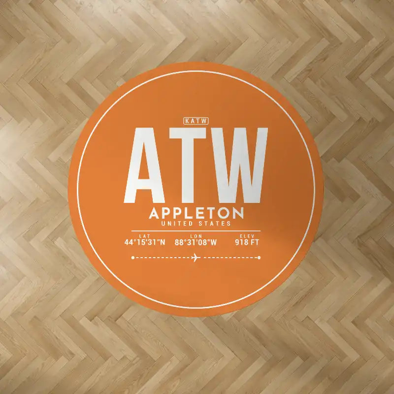 Appleton International Airport (ATW) Carpets - Carpet Round - ID Tag - Orange V2