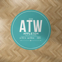 Thumbnail for Appleton International Airport (ATW) Carpets - Carpet Round - ID Tag - Turquoise V2