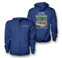 Thumbnail for ATW - Poster - Zipped Hoodie - Blue