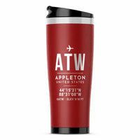 Thumbnail for Appleton International Airport (ATW) Travel Mugs - ID Tag - Stainless Steel (No Holder) - Red