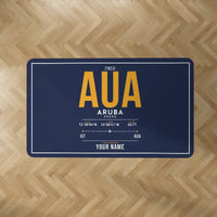 Thumbnail for Queen Beatrix International Airport (AUA) Carpets - Carpet Rectangle - ID Tag + Name - Dark Blue V2