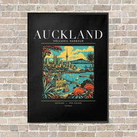 Thumbnail for AUCKLAND - Poster - Canvas Framed - Black
