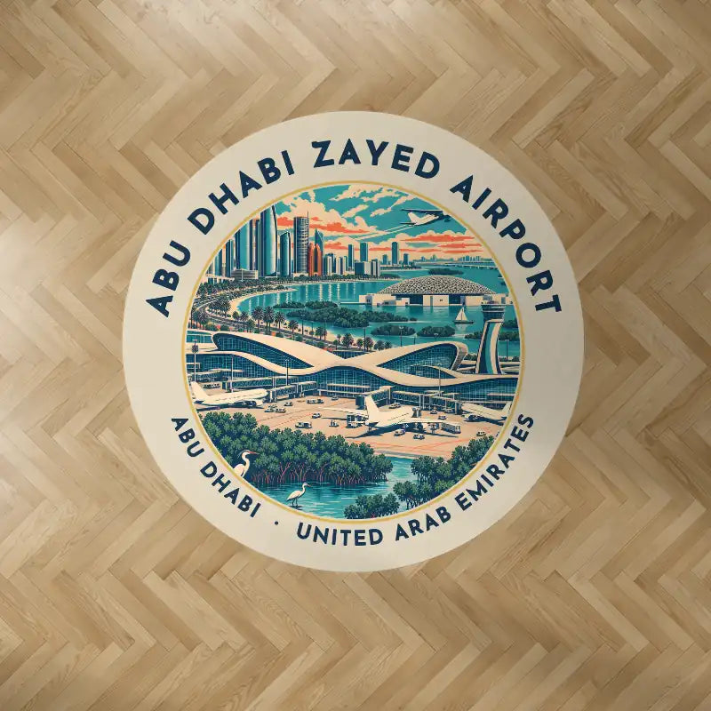 Abu Dhabi Zayed International Airport (AUH) Carpets - Carpet Round - Badge - Beige V2