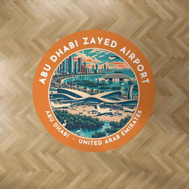 Abu Dhabi Zayed International Airport (AUH) Carpets - Carpet Round - Badge - Orange V2