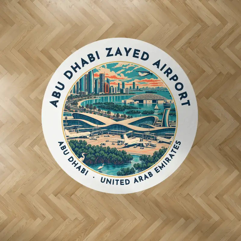 Abu Dhabi Zayed International Airport (AUH) Carpets - Carpet Round - Badge - White V2