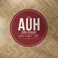 Thumbnail for Abu Dhabi Zayed International Airport (AUH) Carpets - Carpet Round - ID Tag - Dark Red V2
