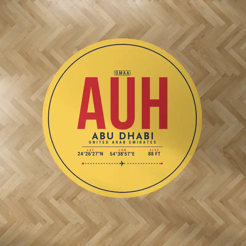 Abu Dhabi Zayed International Airport (AUH) Carpets - Carpet Round - ID Tag - Yellow V2