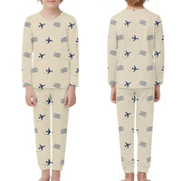Thumbnail for Abu Dhabi Zayed International Airport (AUH) Pajamas - Children Pajamas - Beige